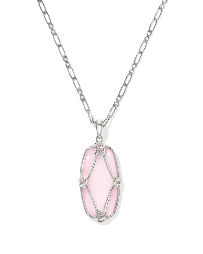 KS Elle Lattice Frame Large Long Pendant Necklace