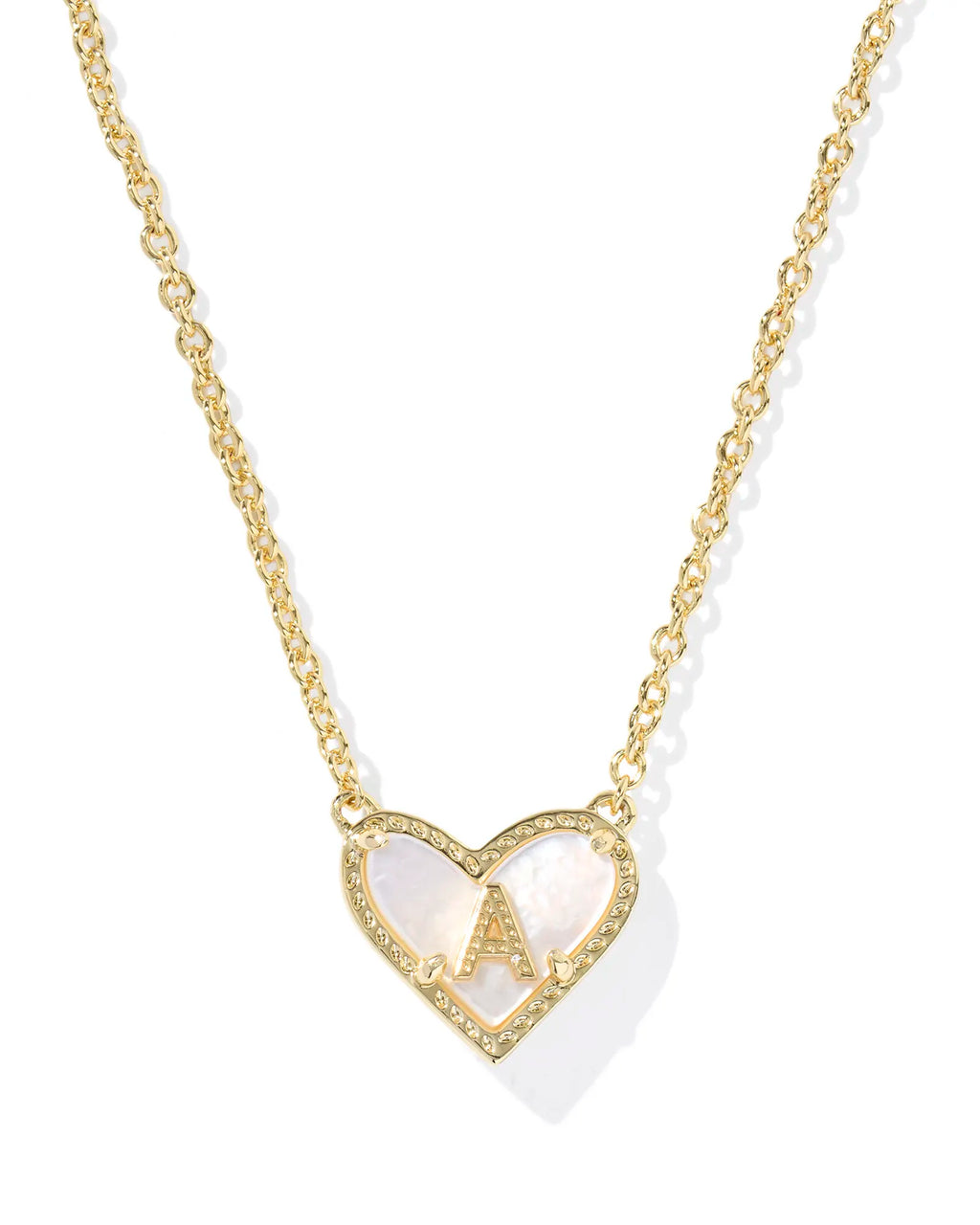 KS Ari Heart Letter A Pendant Necklace