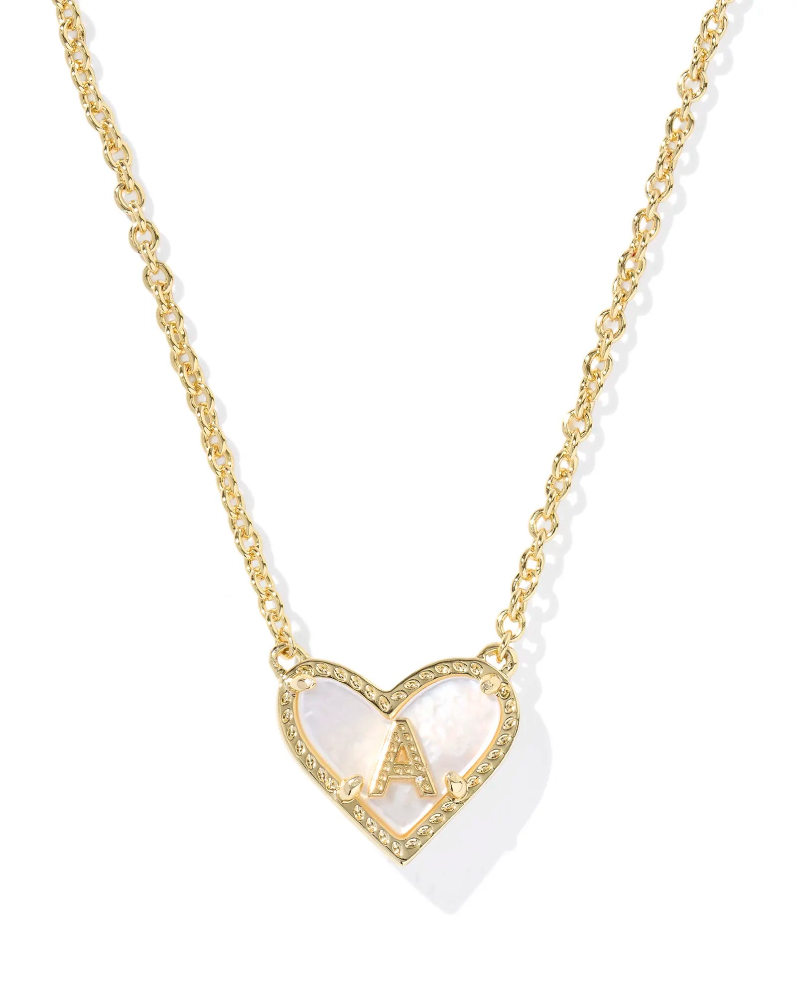KS Ari Heart Letter A Pendant Necklace