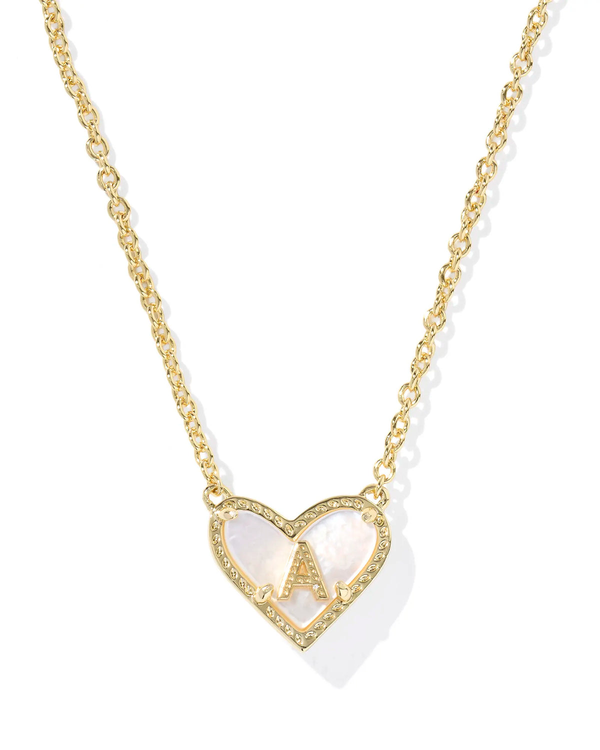 KS Ari Heart Letter A Pendant Necklace