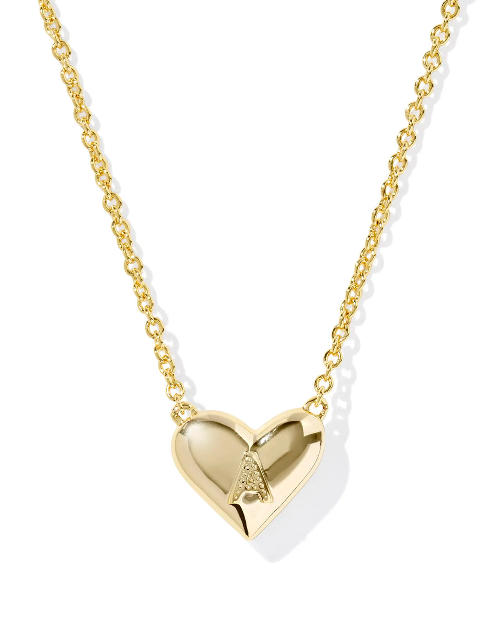 KS Ari Heart Letter A Pendant Necklace