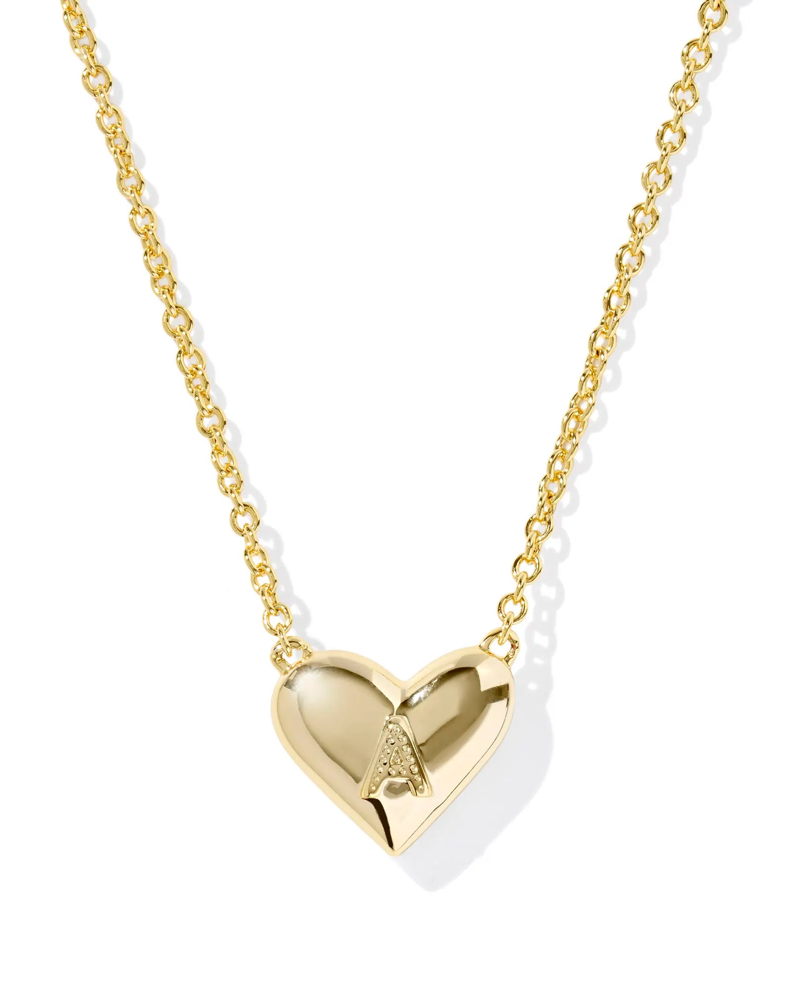 KS Ari Heart Letter A Pendant Necklace