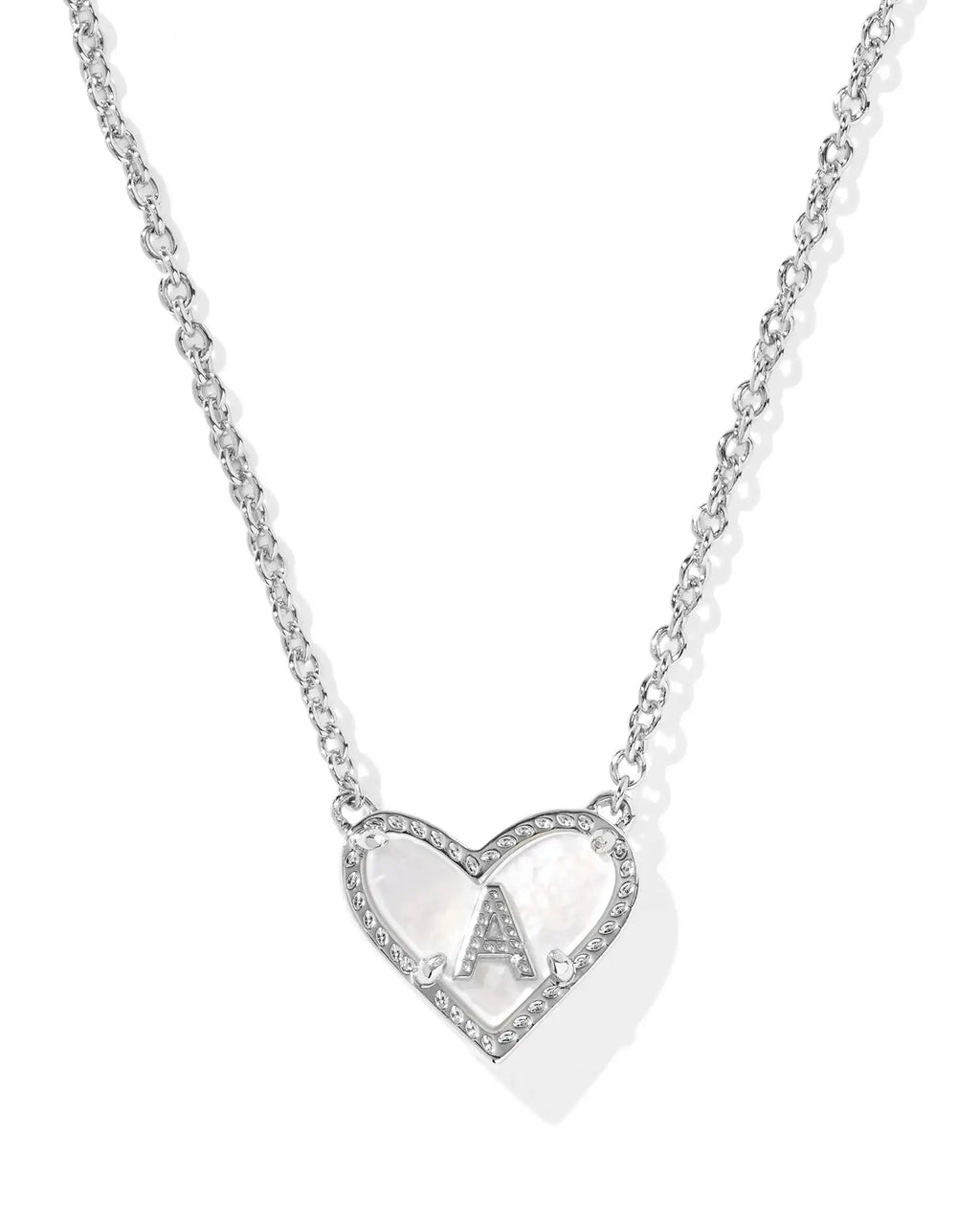 KS Ari Heart Letter A Pendant Necklace