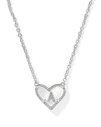 KS Ari Heart Letter A Pendant Necklace
