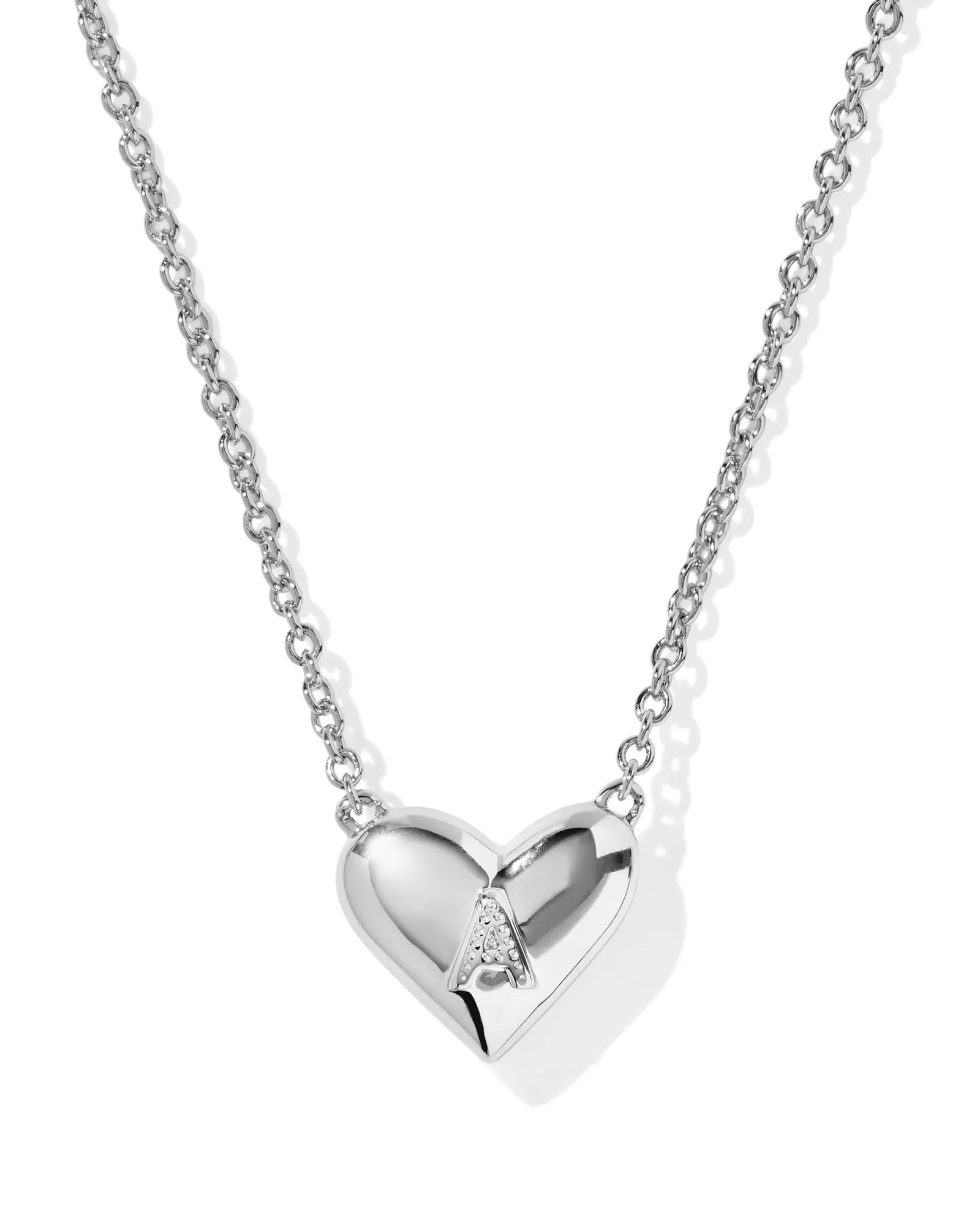 KS Ari Heart Letter A Pendant Necklace