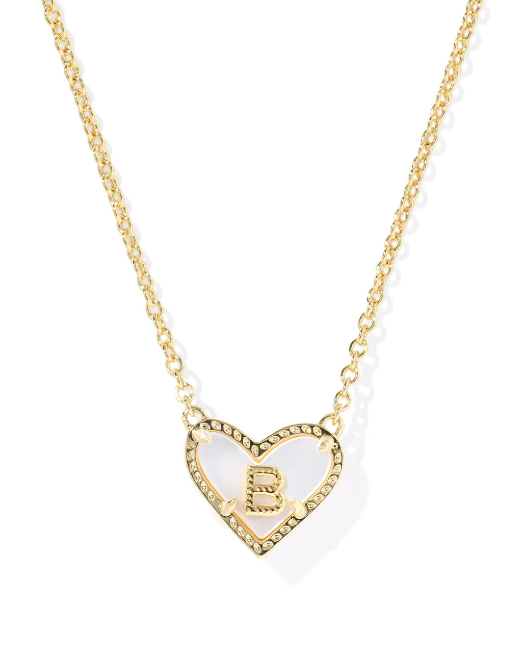 KS Ari Heart Letter B Pendant Necklace