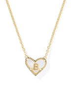 KS Ari Heart Letter B Pendant Necklace