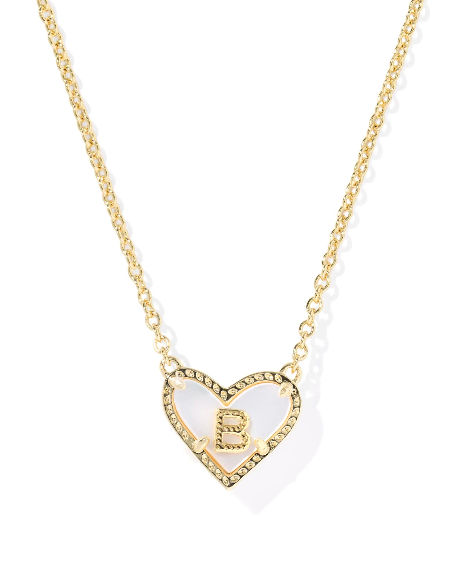 KS Ari Heart Letter B Pendant Necklace