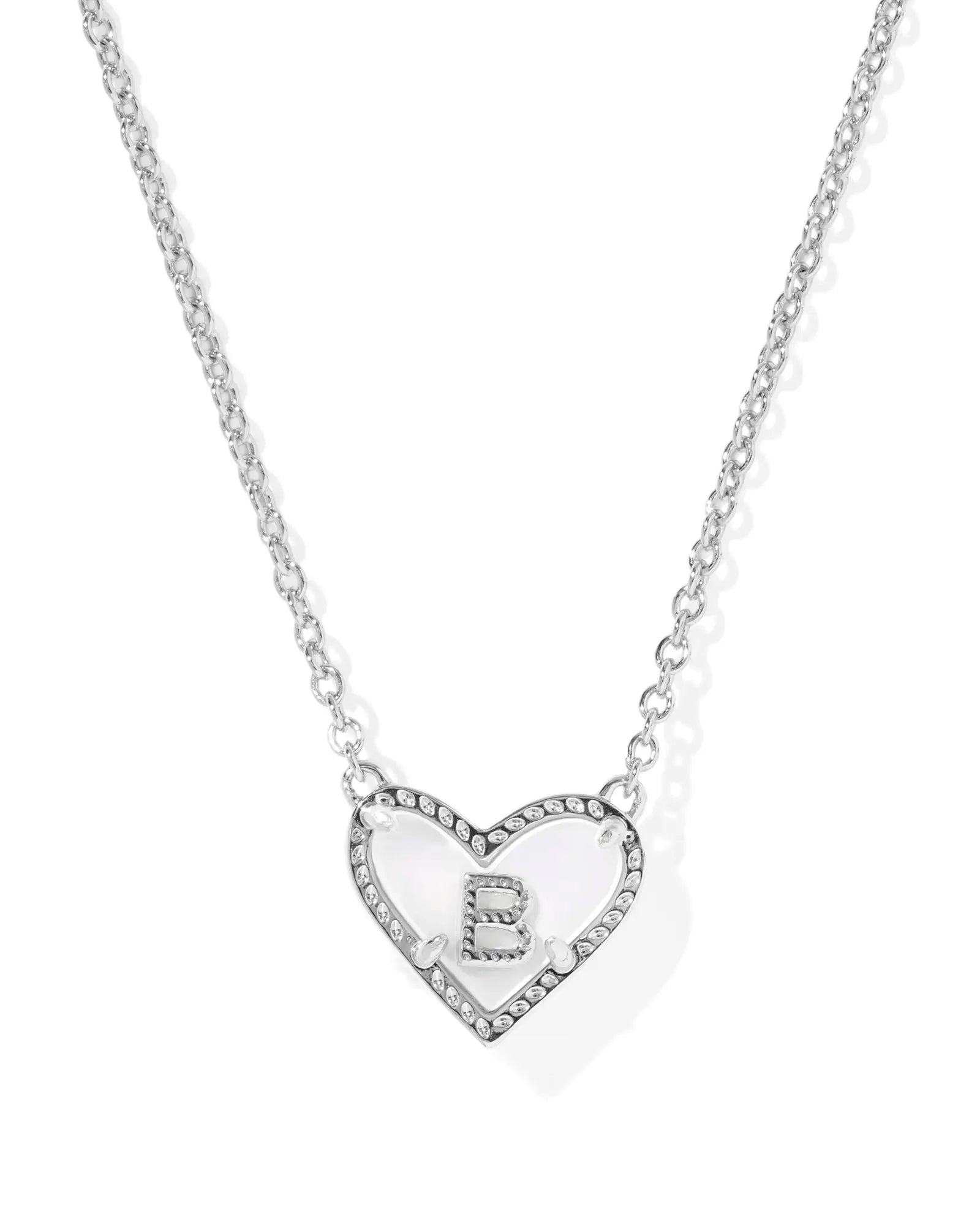 KS Ari Heart Letter B Pendant Necklace