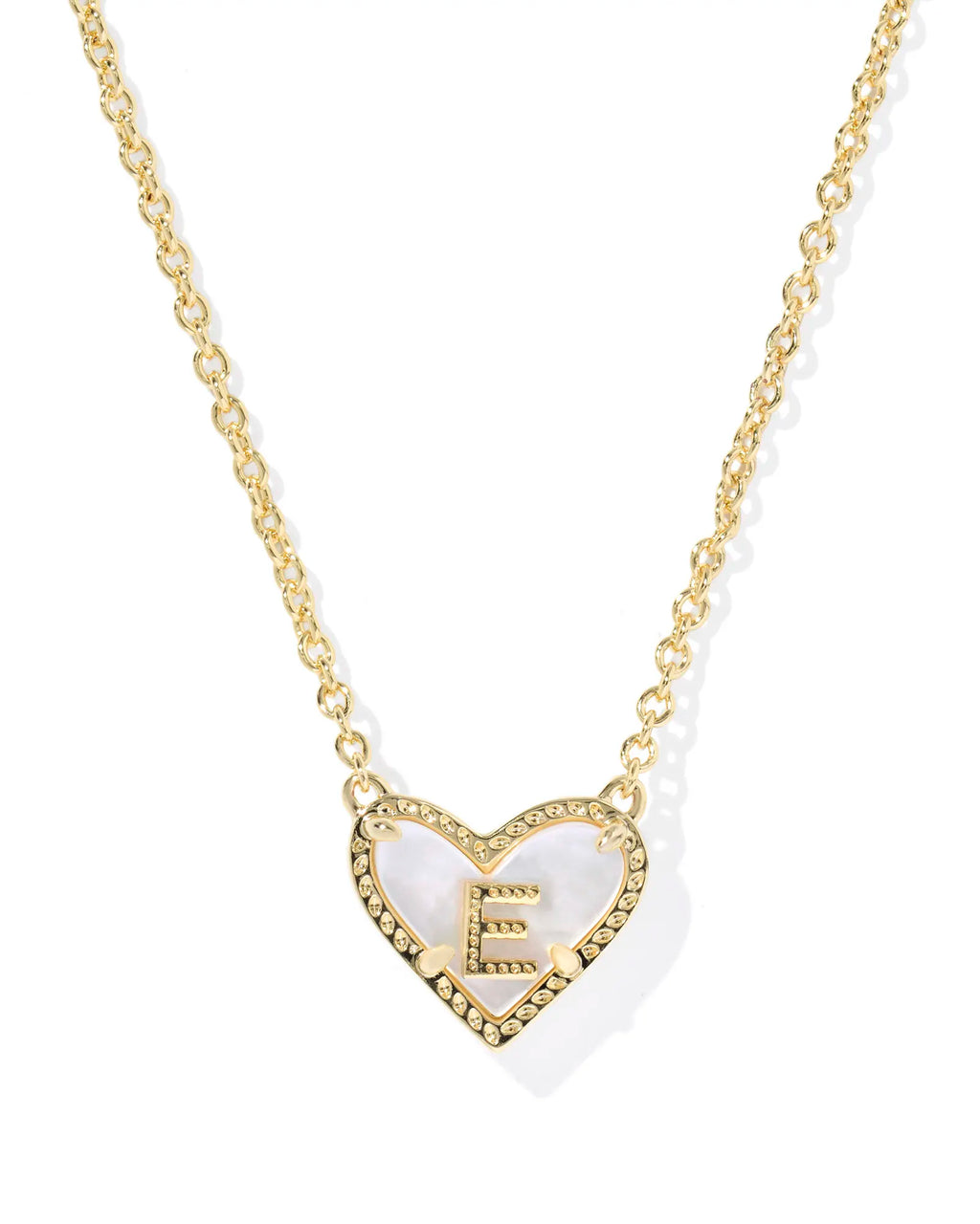KS Ari Heart Letter E Pendant Necklace