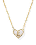 KS Ari Heart Letter E Pendant Necklace