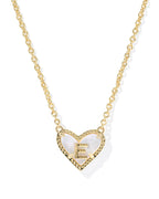 KS Ari Heart Letter E Pendant Necklace
