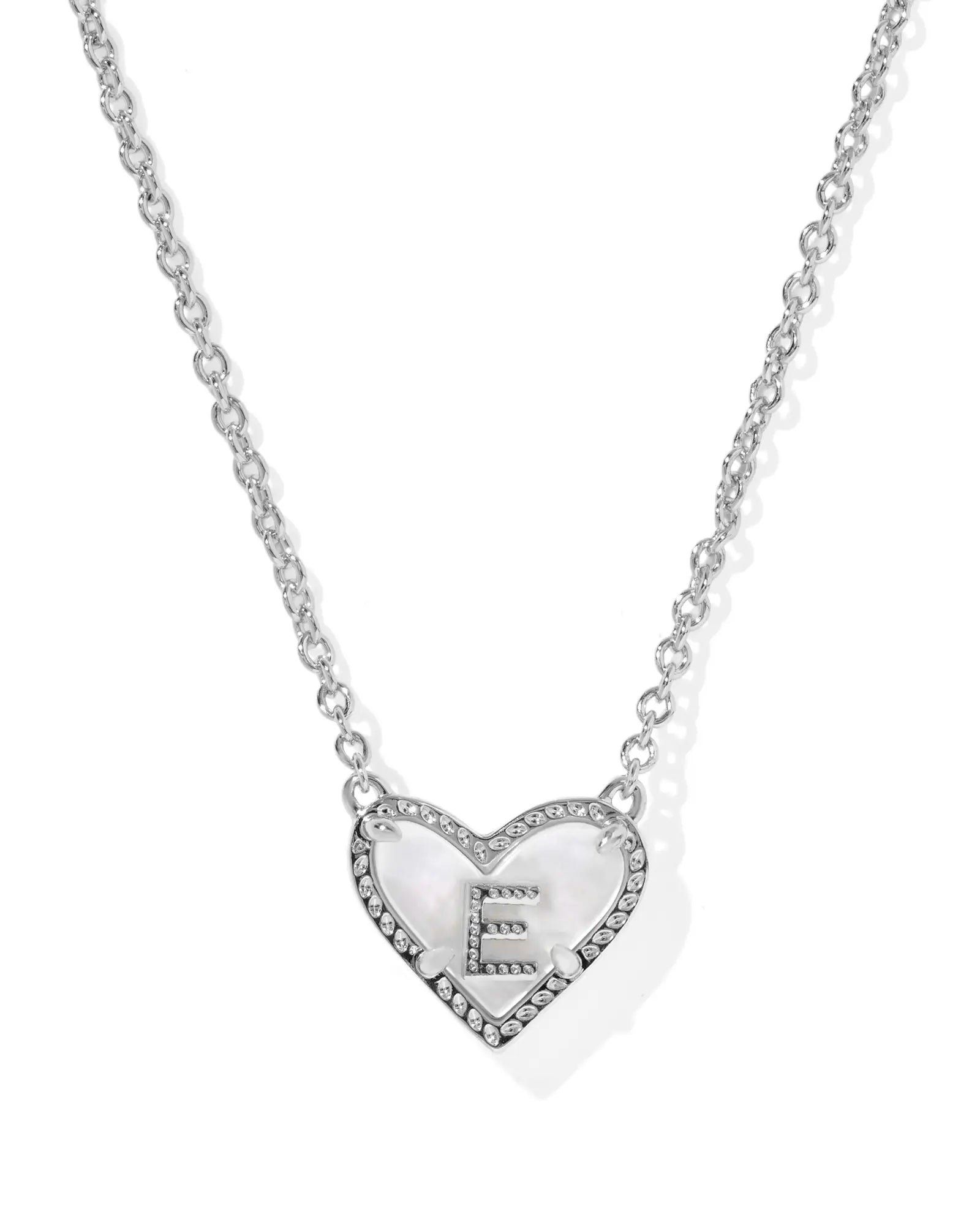 KS Ari Heart Letter E Pendant Necklace