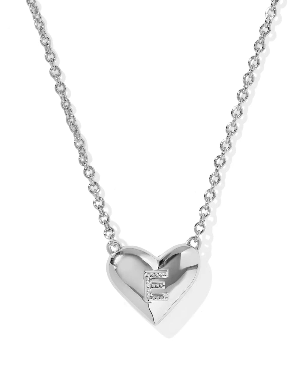KS Ari Heart Letter E Pendant Necklace