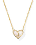 KS Ari Heart Letter J Pendant Necklace
