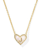 KS Ari Heart Letter J Pendant Necklace