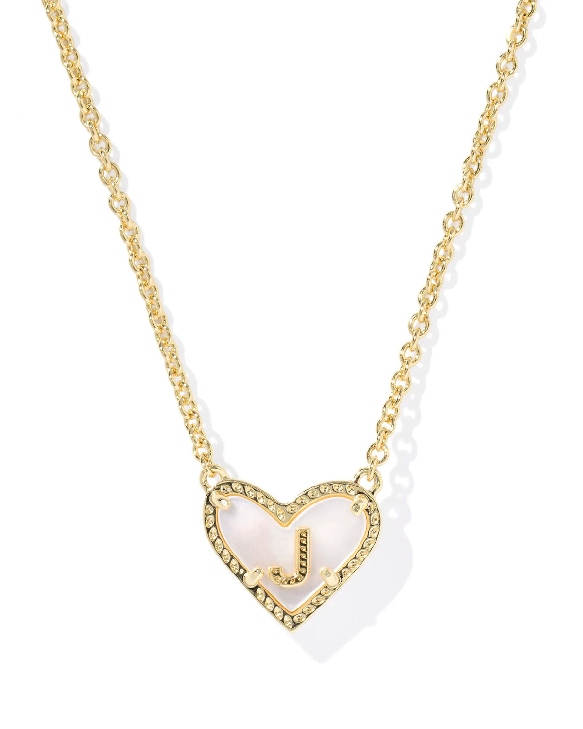 KS Ari Heart Letter J Pendant Necklace