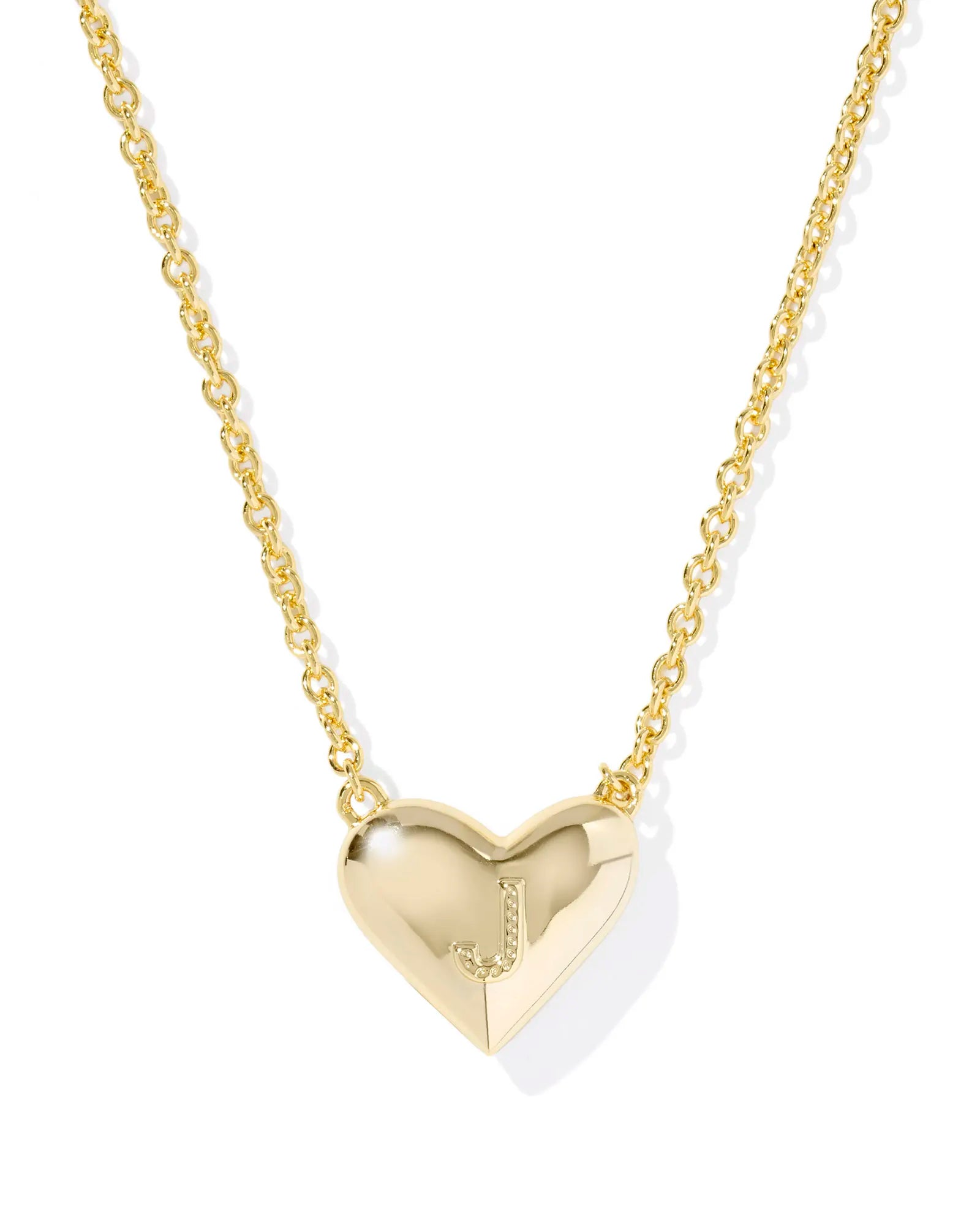 KS Ari Heart Letter J Pendant Necklace