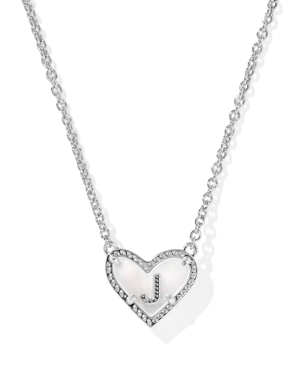 KS Ari Heart Letter J Pendant Necklace