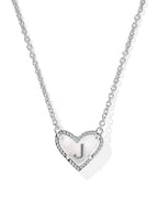 KS Ari Heart Letter J Pendant Necklace