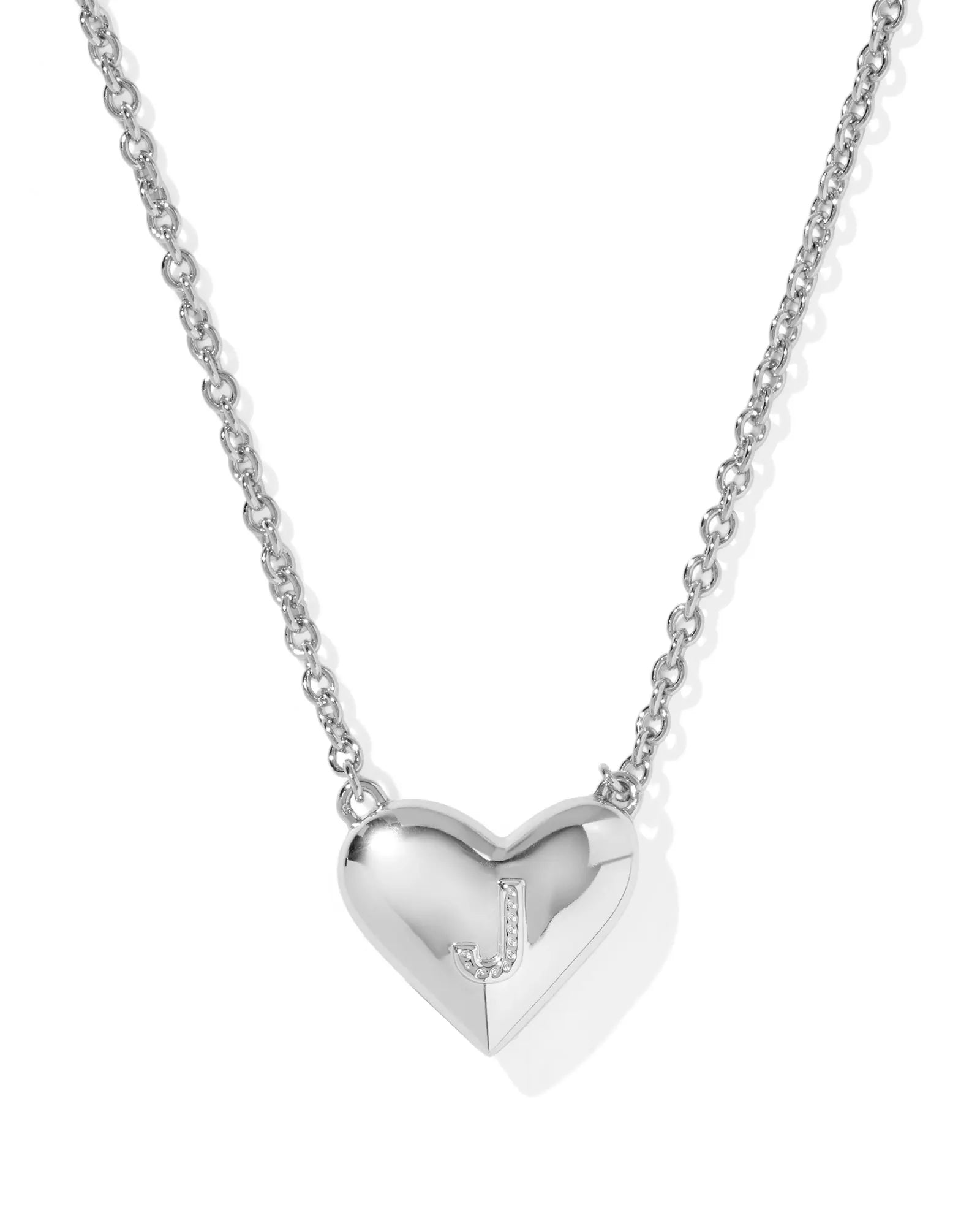 KS Ari Heart Letter J Pendant Necklace