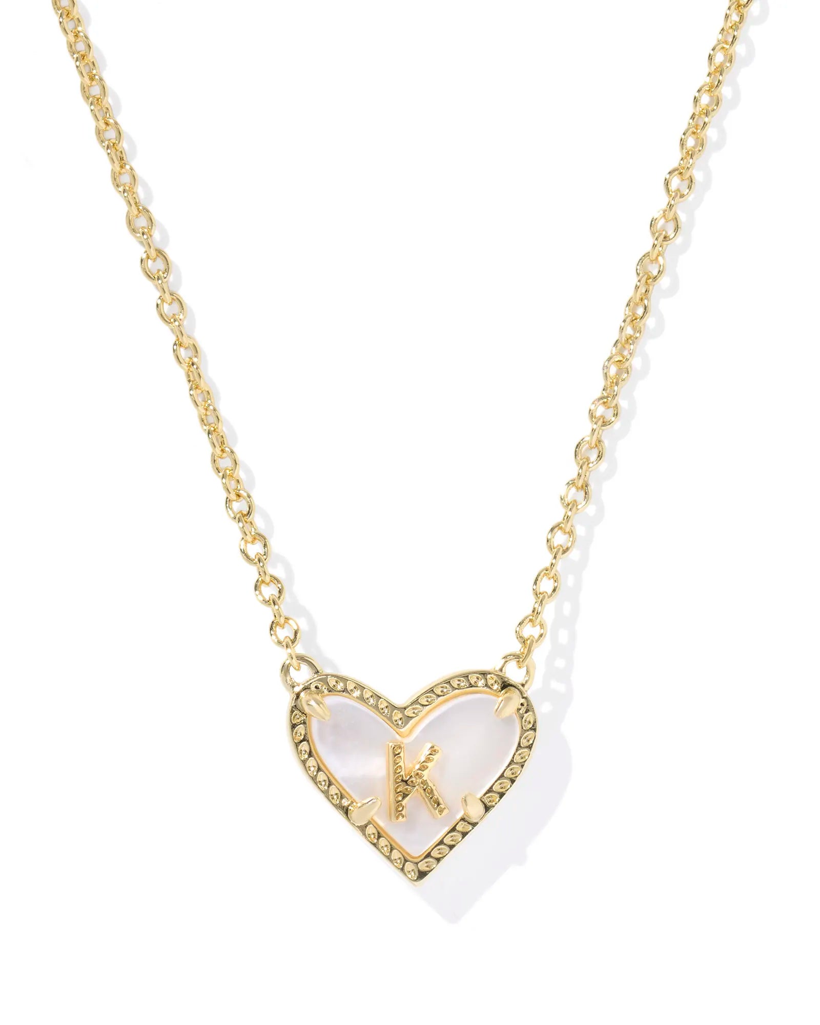 KS Ari Heart Letter K Pendant Necklace