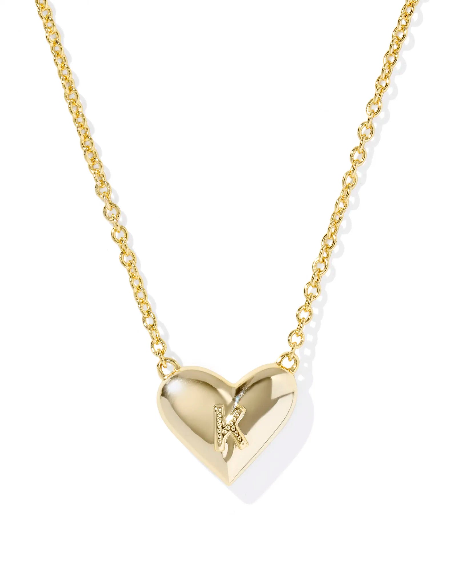 KS Ari Heart Letter K Pendant Necklace