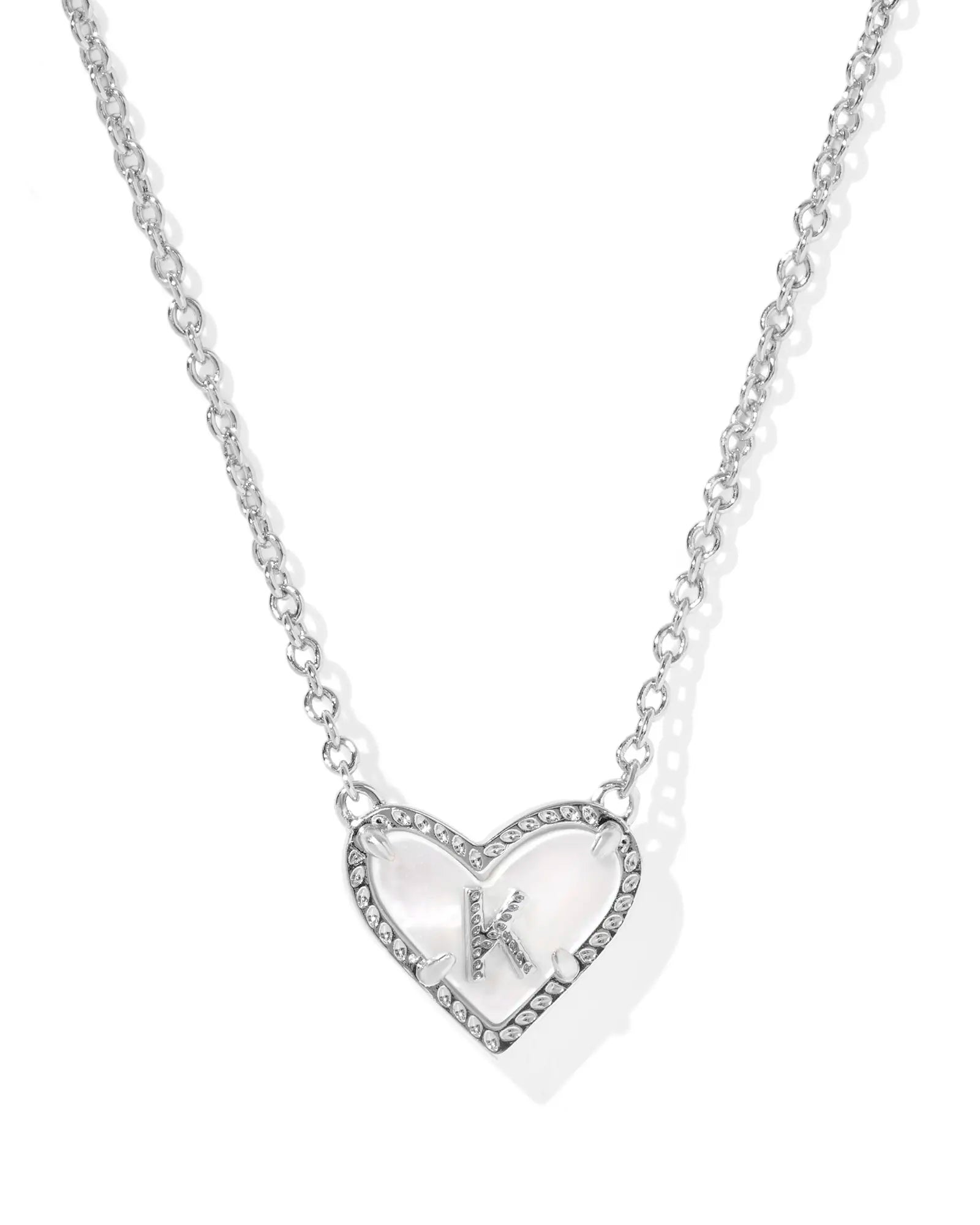 KS Ari Heart Letter K Pendant Necklace