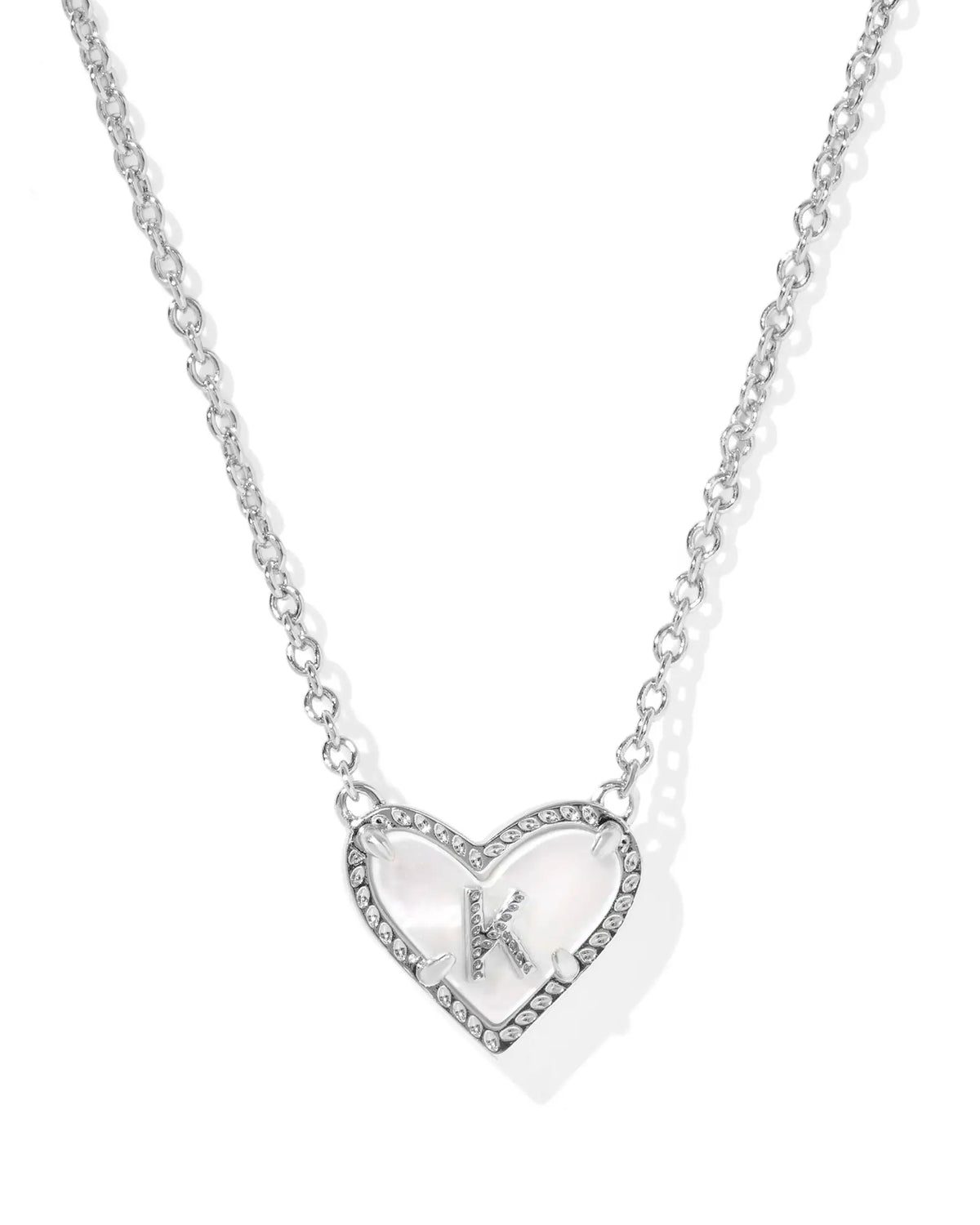 KS Ari Heart Letter K Pendant Necklace