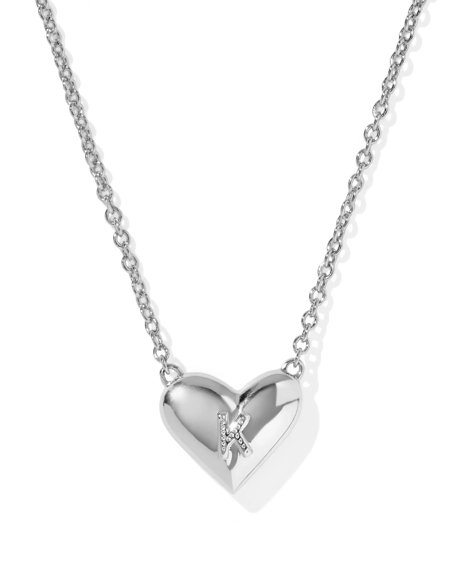 KS Ari Heart Letter K Pendant Necklace