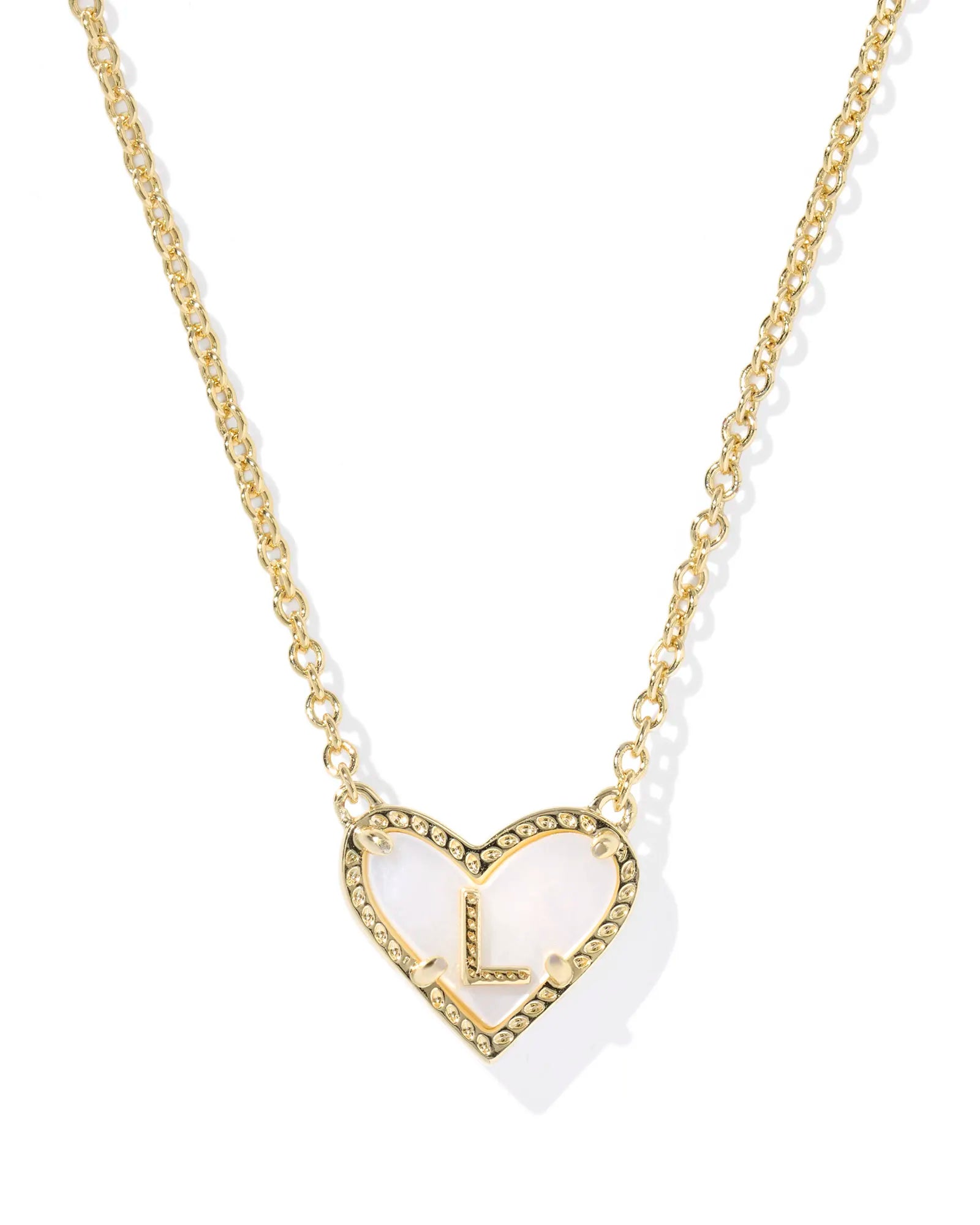 KS Ari Heart Letter L Pendant Necklace