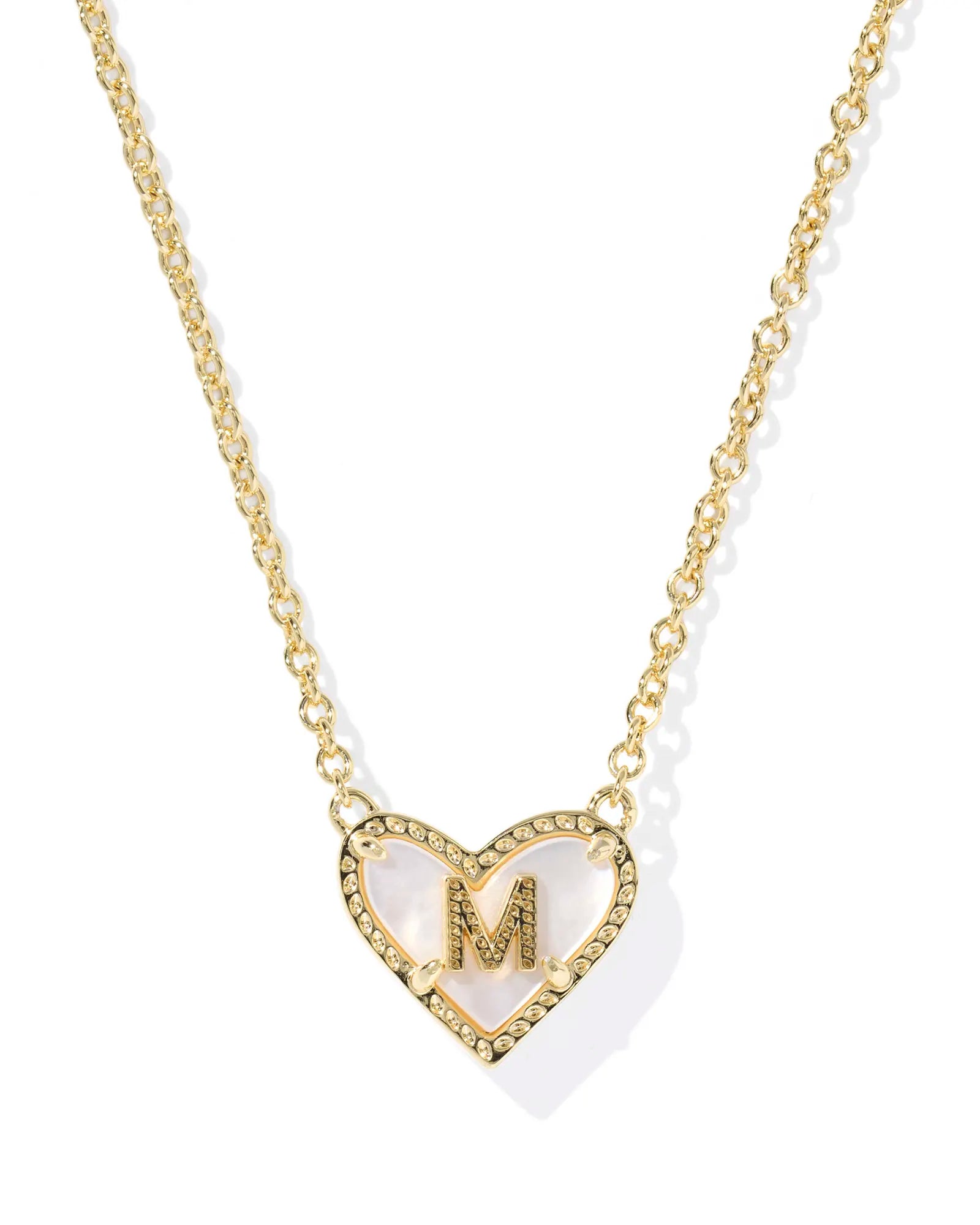 KS Ari Heart Letter M Pendant Necklace