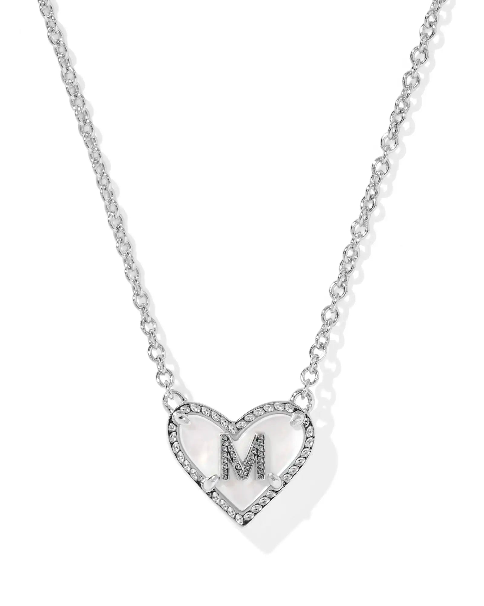 KS Ari Heart Letter M Pendant Necklace