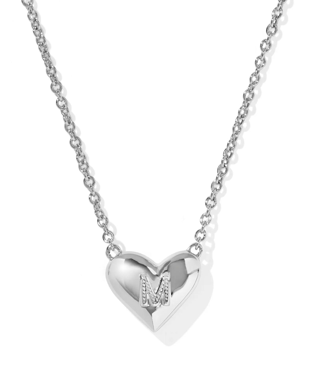 KS Ari Heart Letter M Pendant Necklace