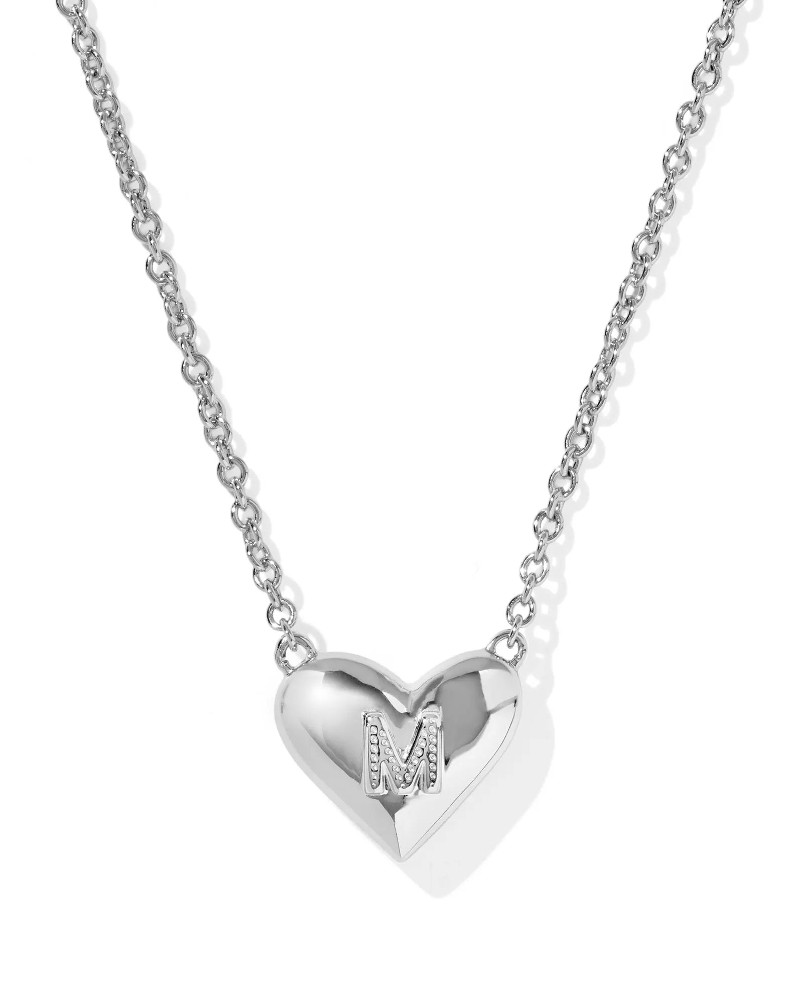 KS Ari Heart Letter M Pendant Necklace