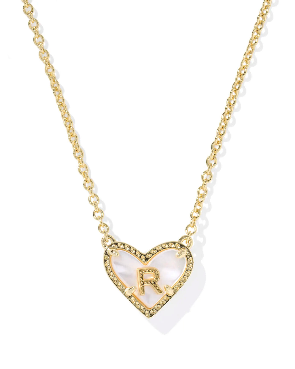 KS Ari Heart Letter R Pendant Necklace
