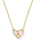 KS Ari Heart Letter R Pendant Necklace