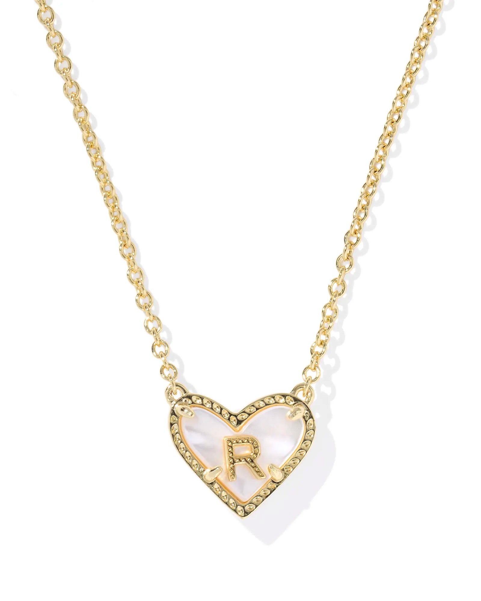 KS Ari Heart Letter R Pendant Necklace