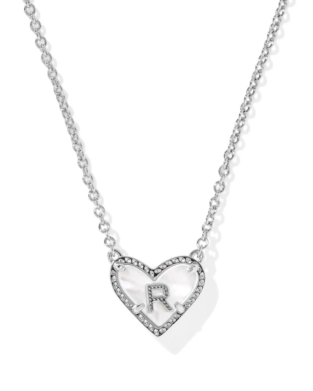 KS Ari Heart Letter R Pendant Necklace