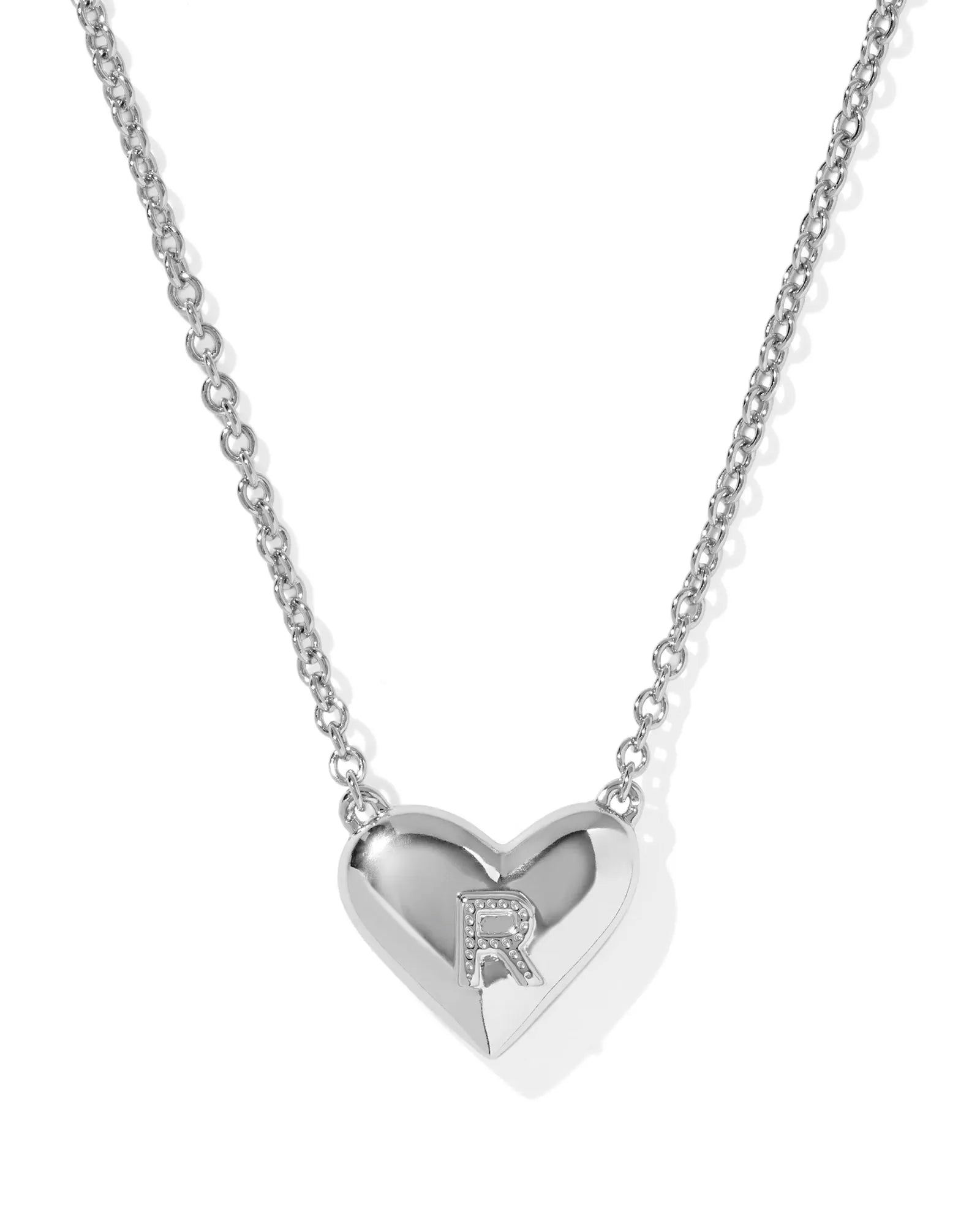 KS Ari Heart Letter R Pendant Necklace