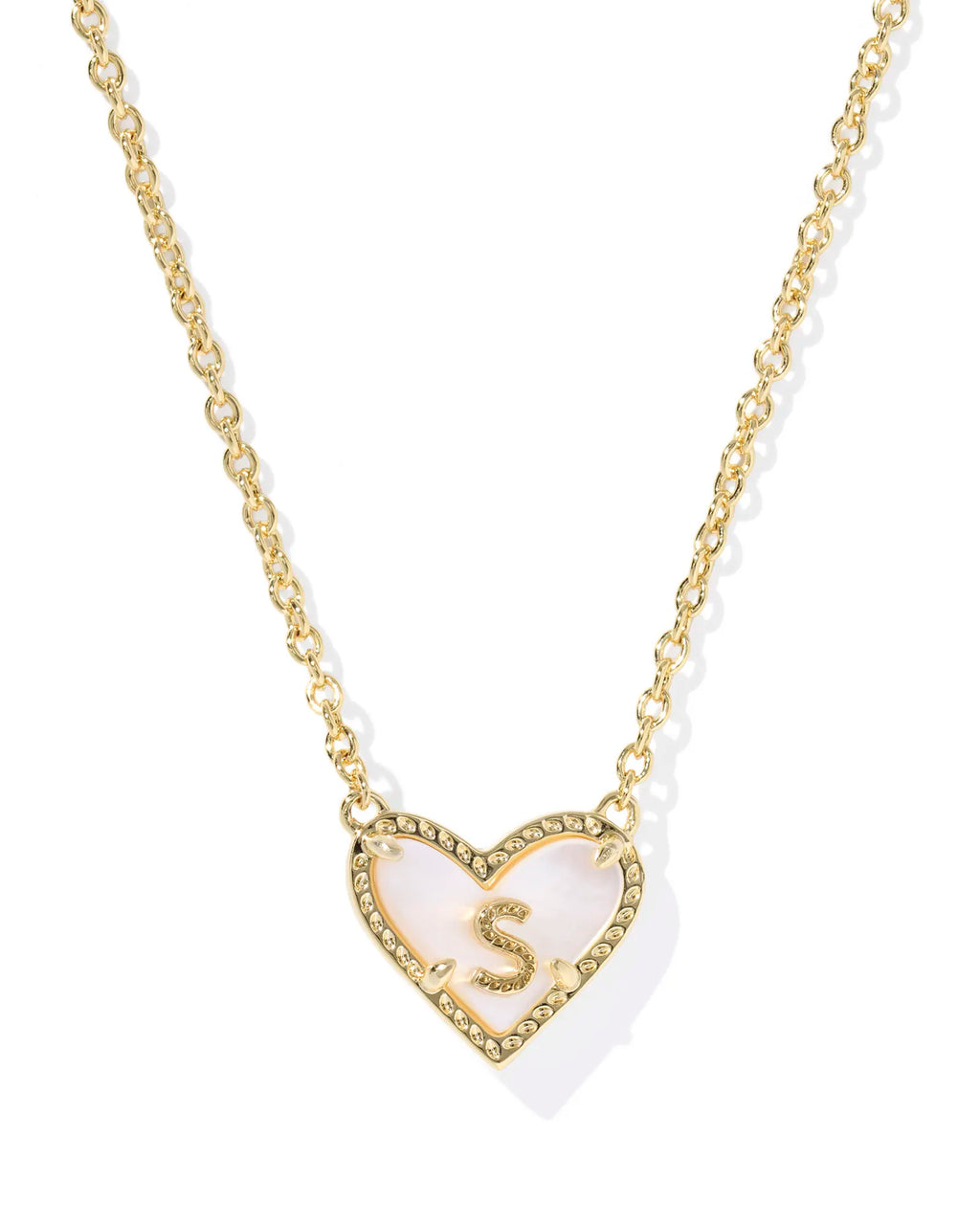 KS Ari Heart Letter S Pendant Necklace