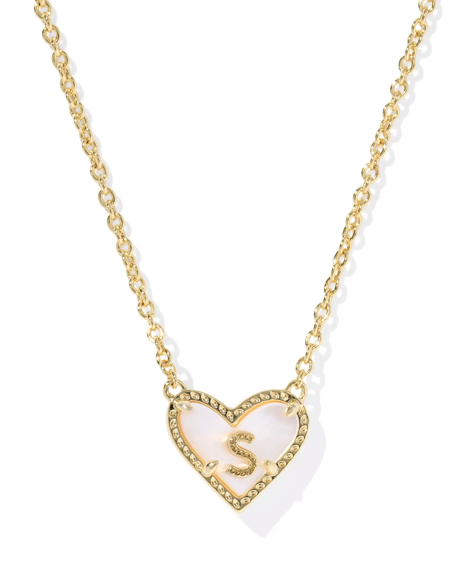 KS Ari Heart Letter S Pendant Necklace