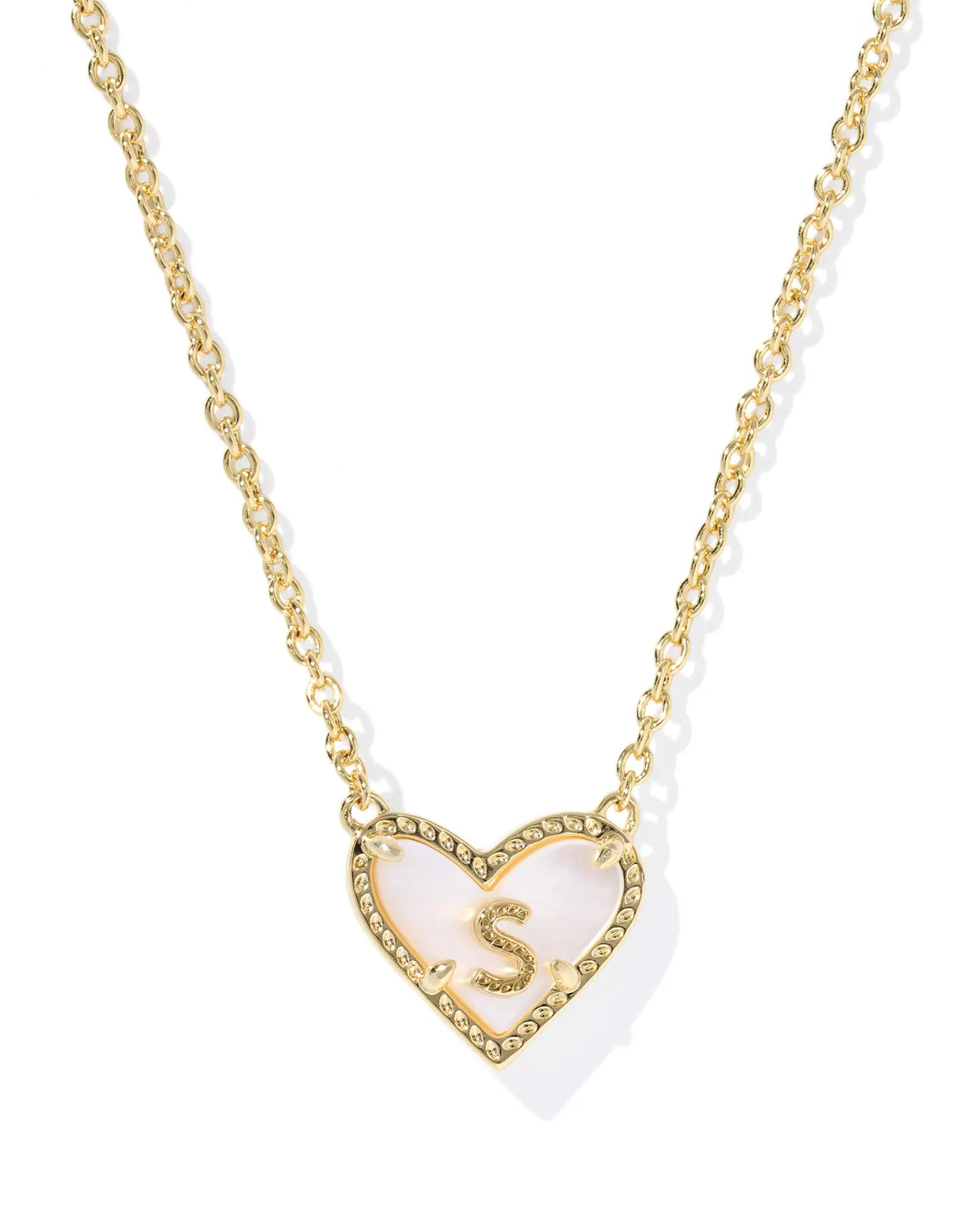 KS Ari Heart Letter S Pendant Necklace
