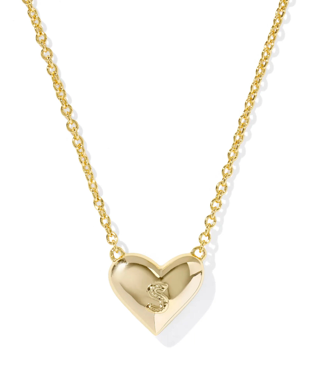KS Ari Heart Letter S Pendant Necklace