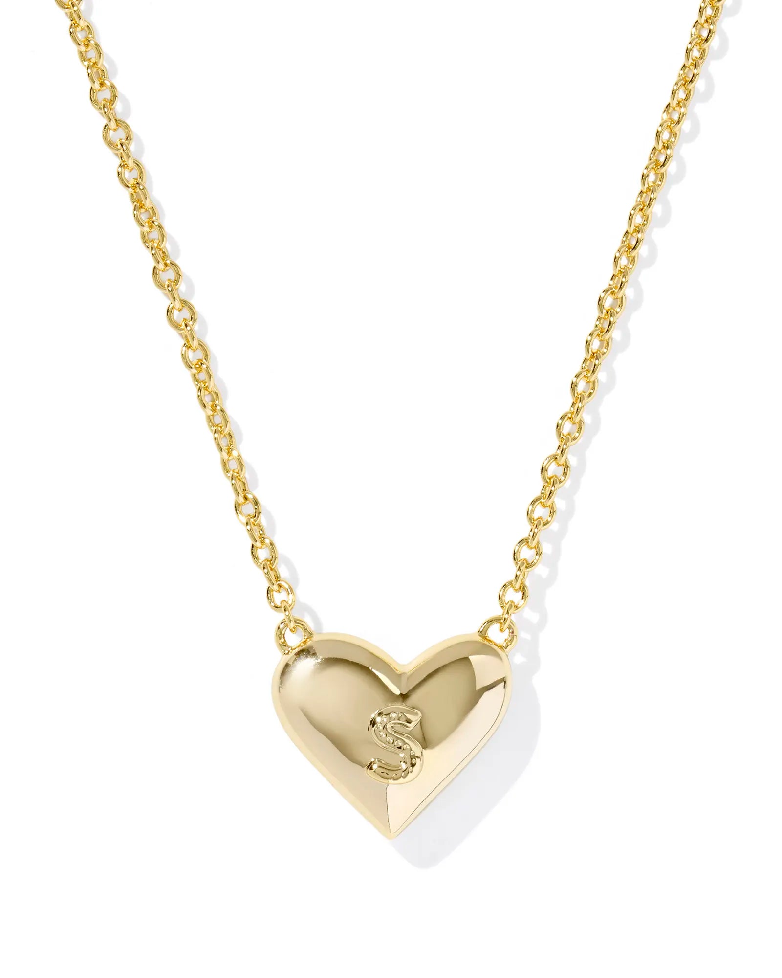 KS Ari Heart Letter S Pendant Necklace