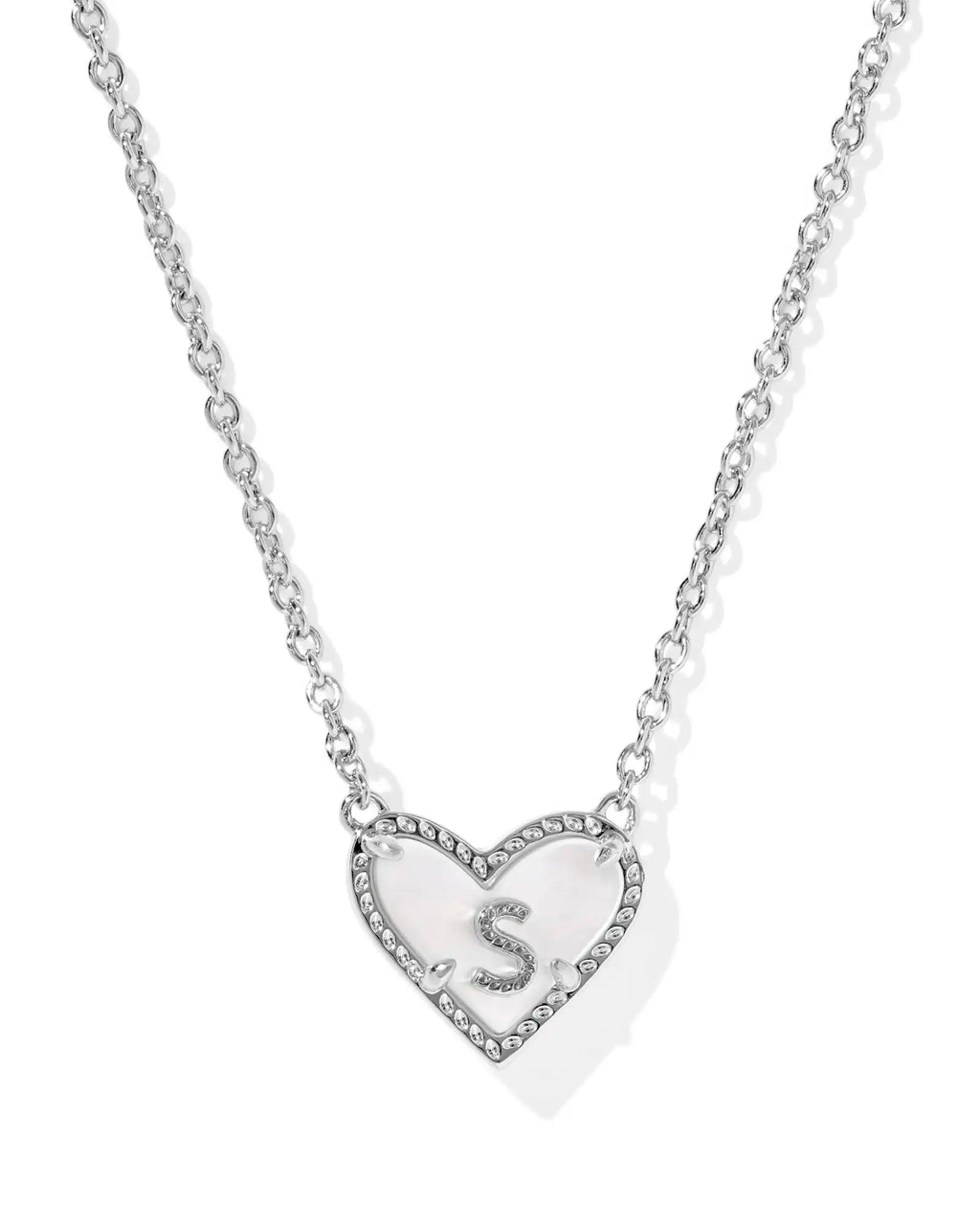 KS Ari Heart Letter S Pendant Necklace
