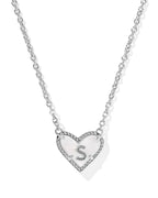 KS Ari Heart Letter S Pendant Necklace