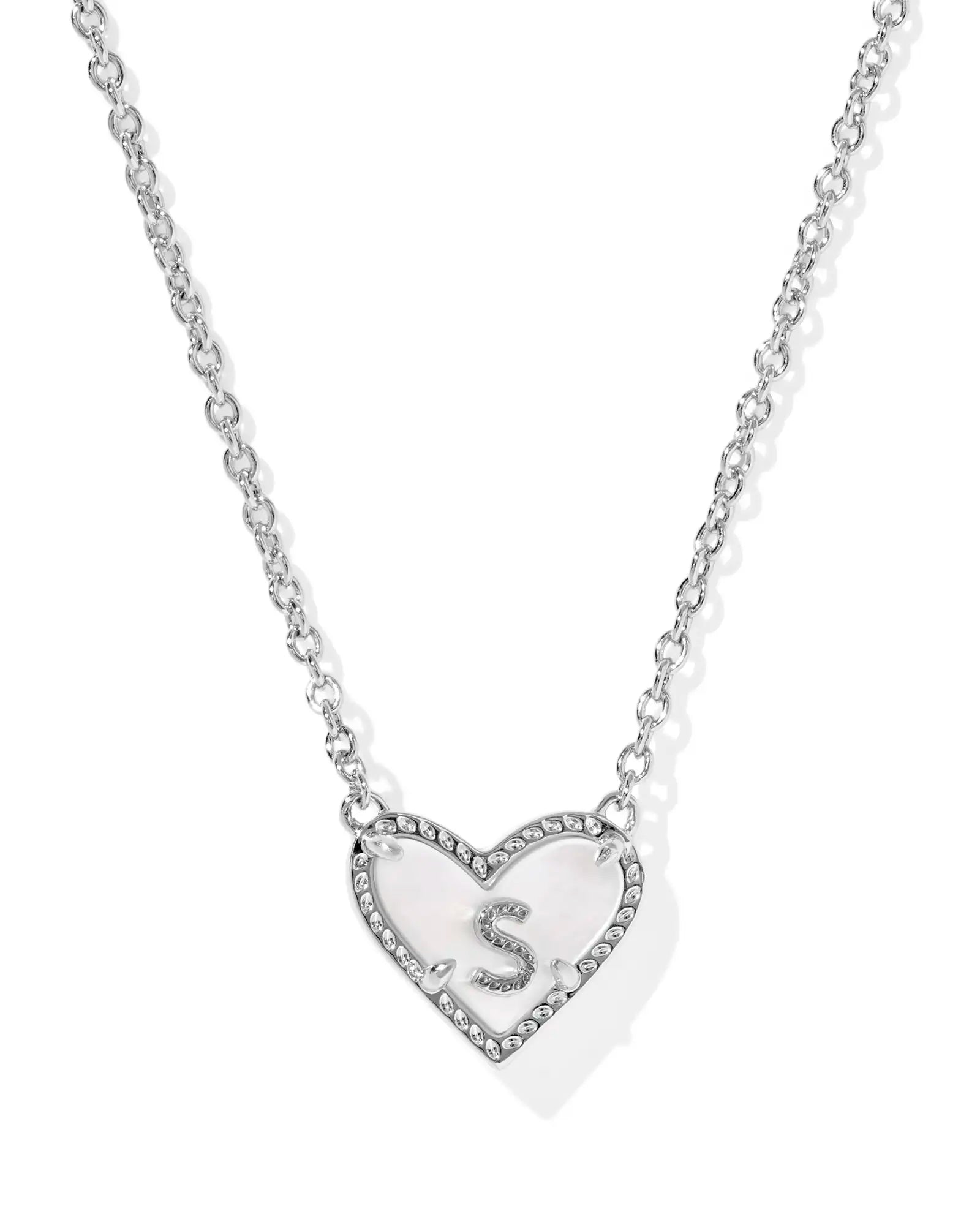 KS Ari Heart Letter S Pendant Necklace
