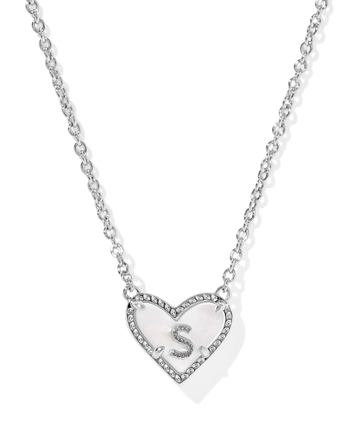 KS Ari Heart Letter S Pendant Necklace