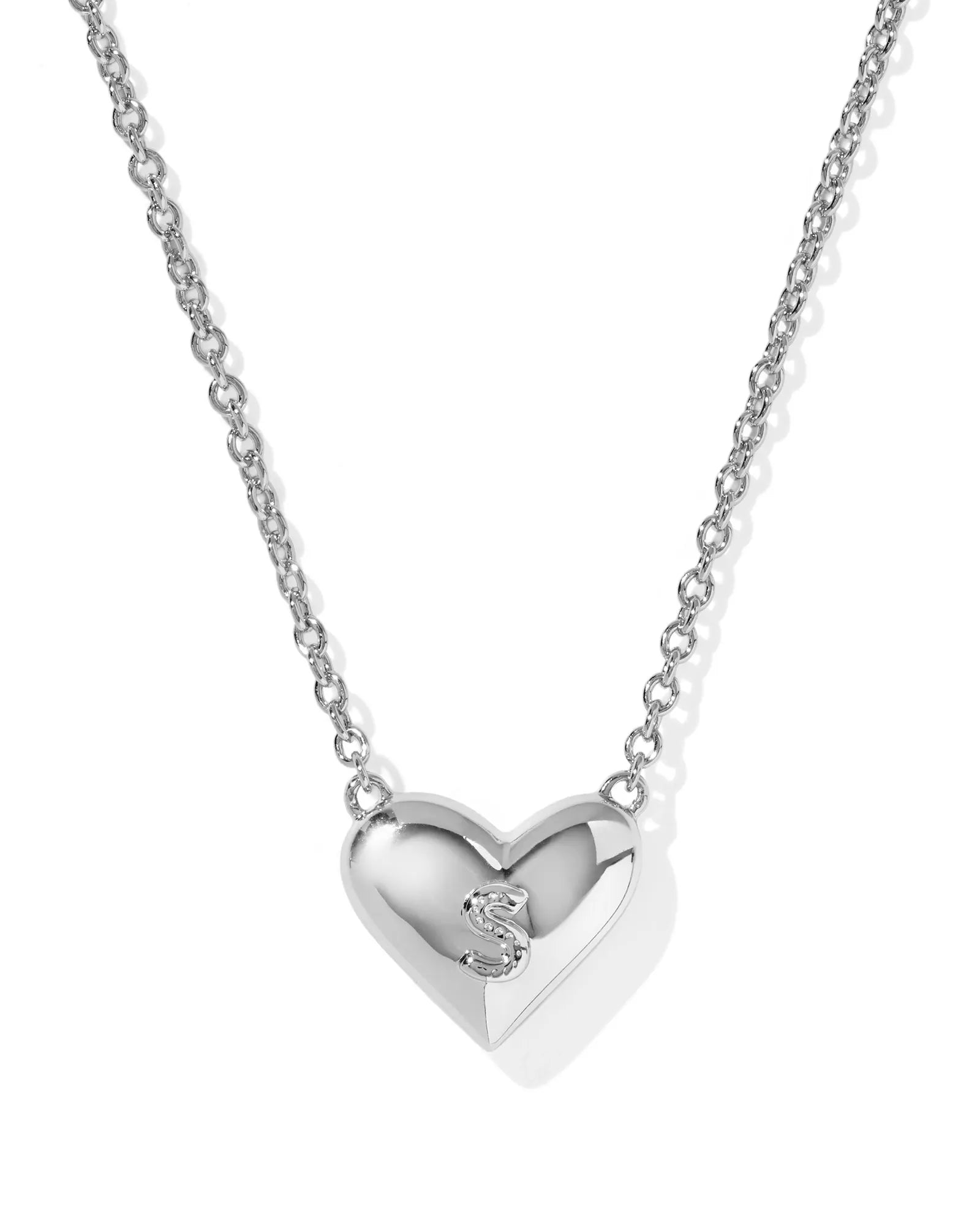 KS Ari Heart Letter S Pendant Necklace